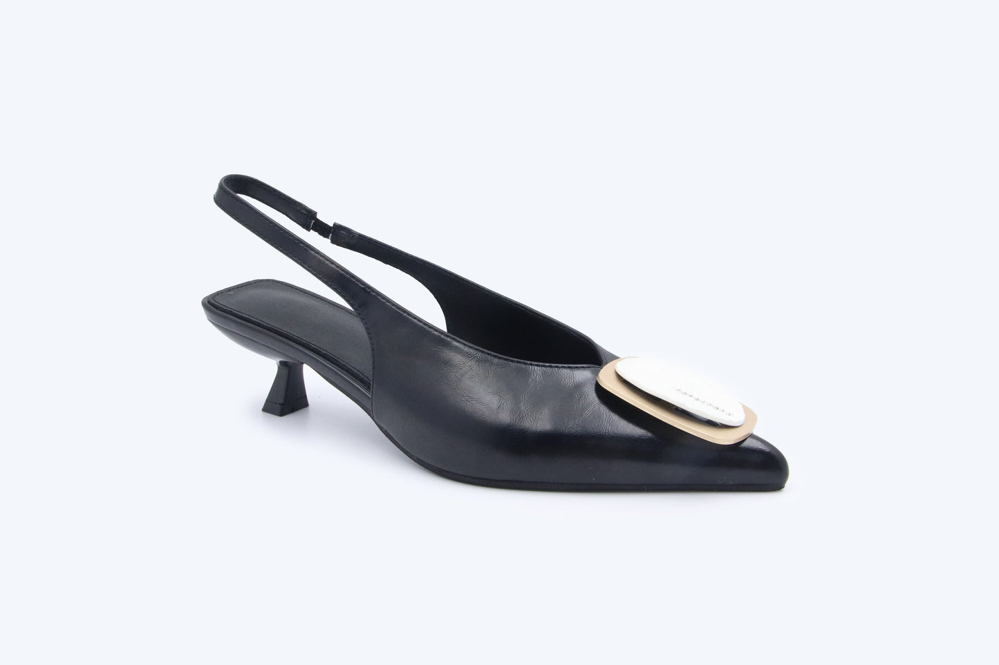 Black Double Rectangle Heel