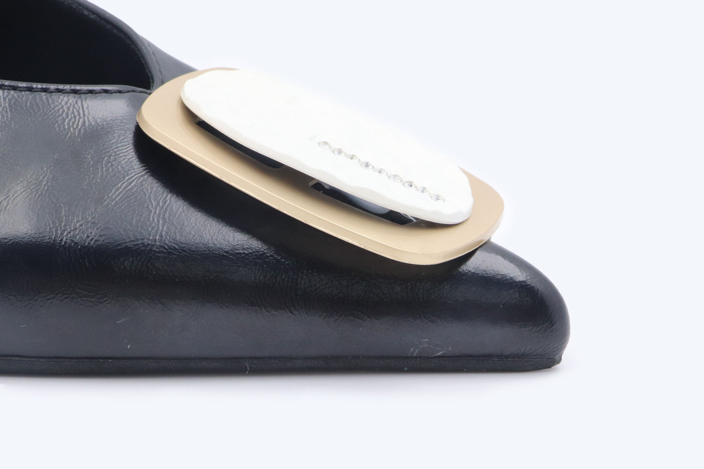 Black Double Rectangle Heel