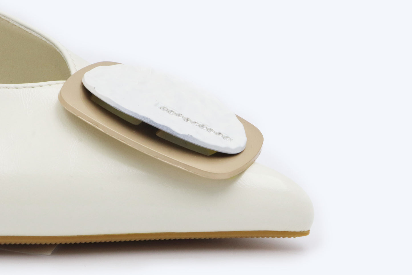 White Double Rectangle Heel
