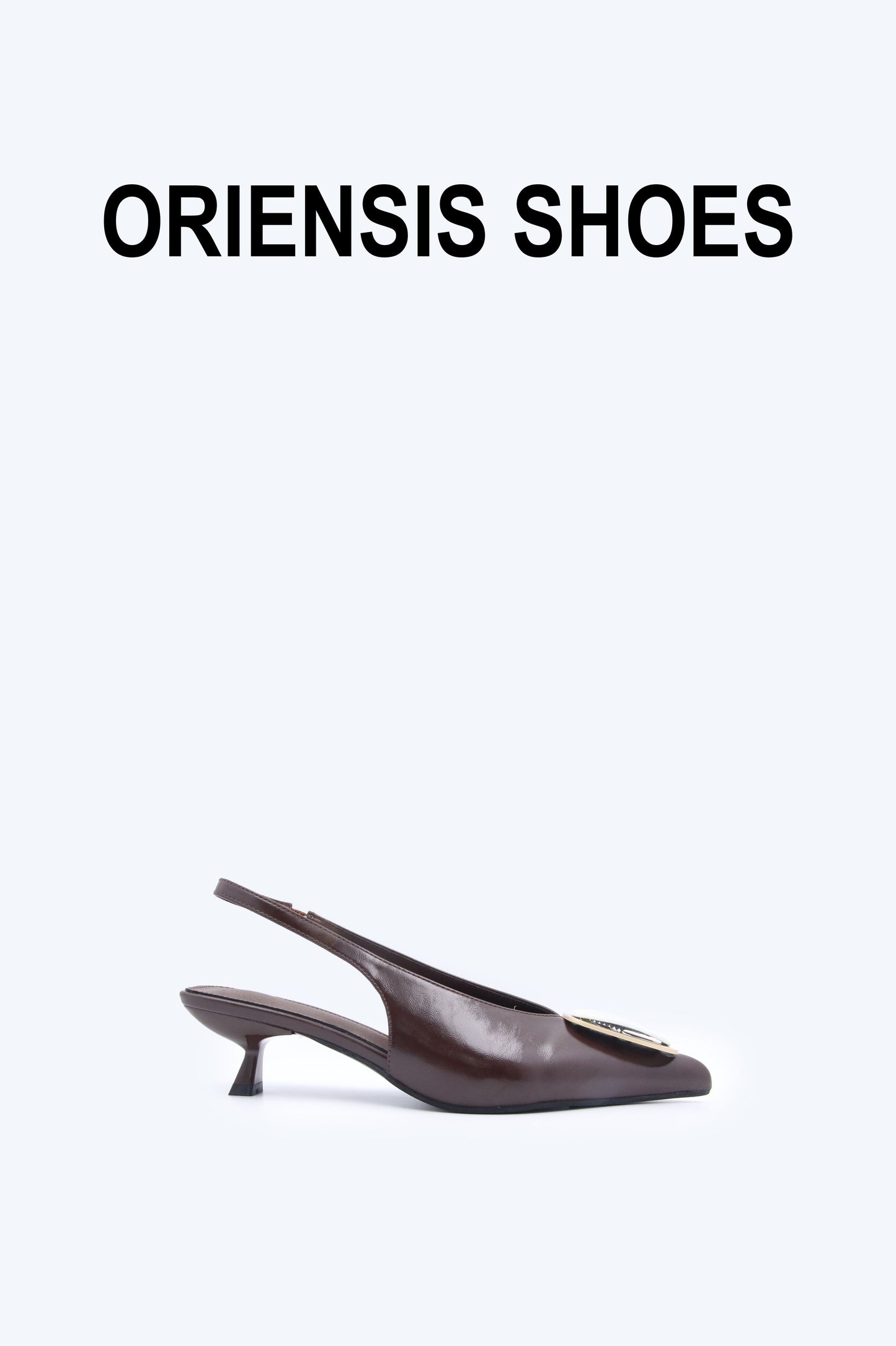 Brown Double Rectangle Heel