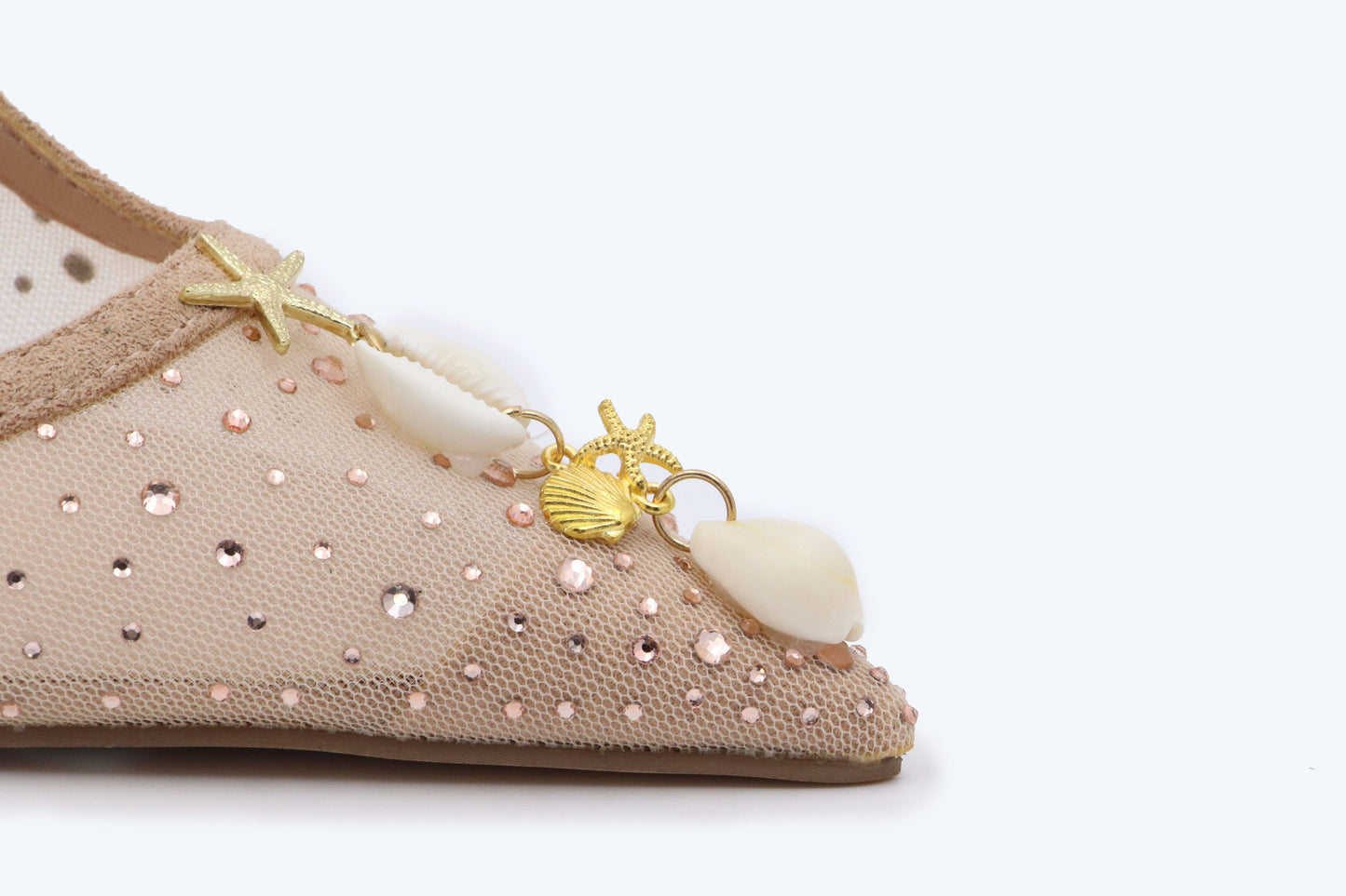 Nude Mesh Shell Heel