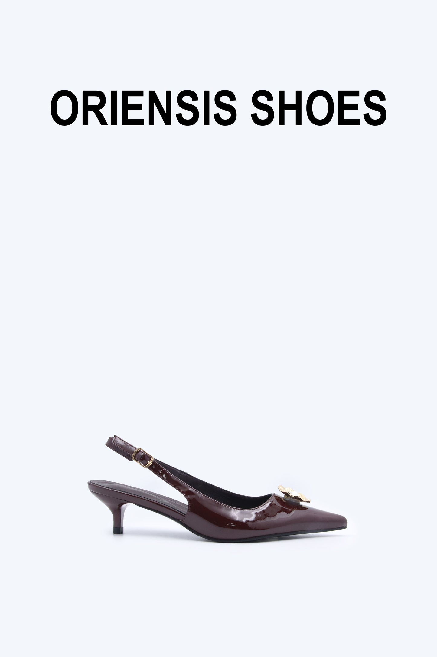 Brown Flower Point Heel