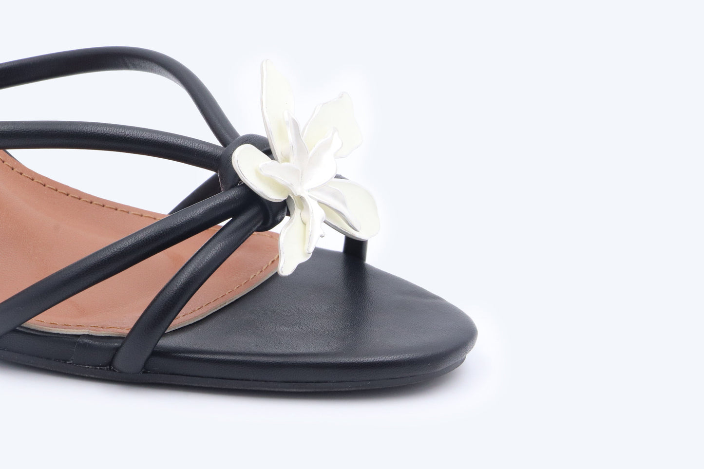 Black Flower Minimal Sandal