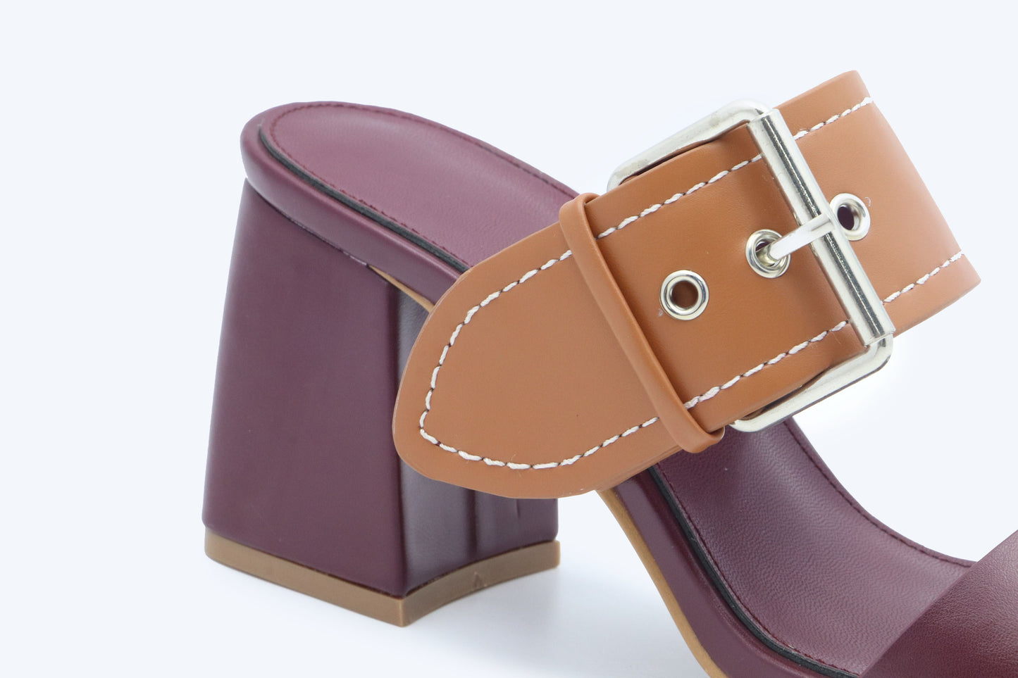 WineRed Metallic Weave Sandal