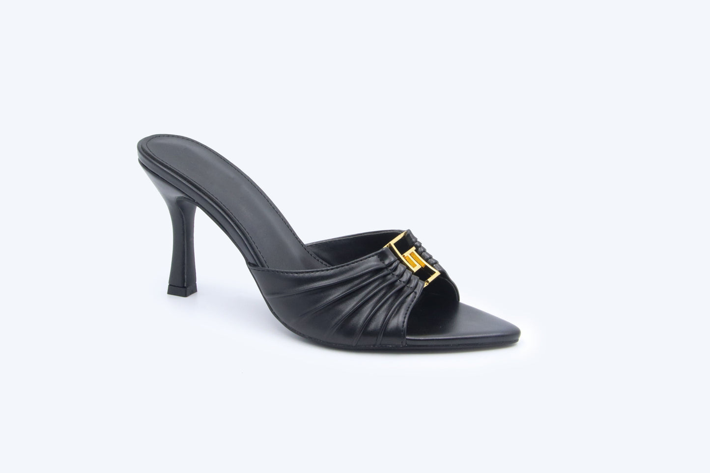 Black Shine Charm Sandal
