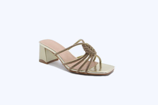 Pale Gold Shimmer Strap Flats