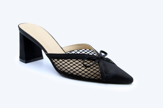 Black Glam Mesh Heels