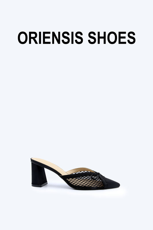 Black Glam Mesh Heels