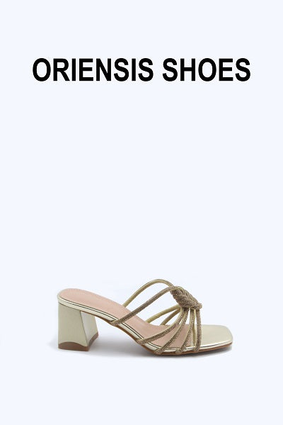 Pale Gold Shimmer Strap Flats