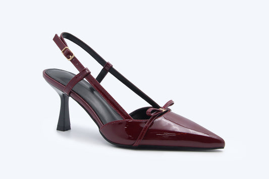 Maroon Stiletto Bow Heels