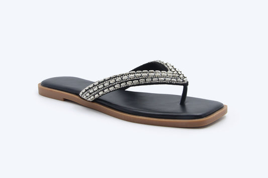 Black Sparkle Bead Flat