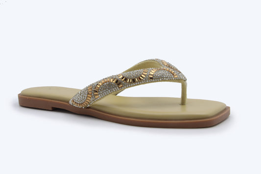Nude Bead Straplet Flat