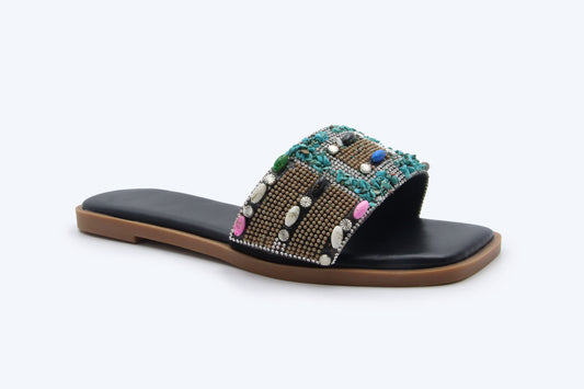 Black Bead Mosaic Flat