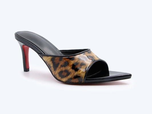 Black eopard Stiletto Heels