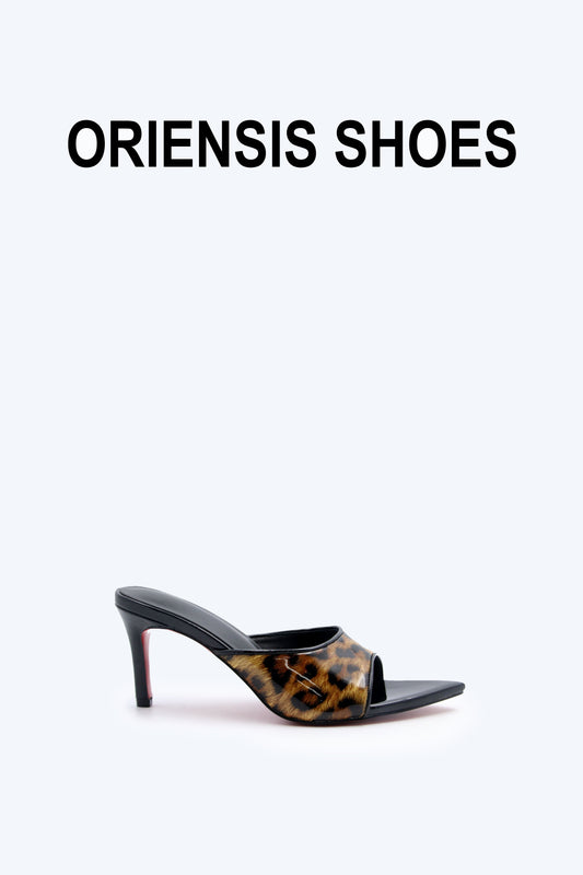 Black eopard Stiletto Heels
