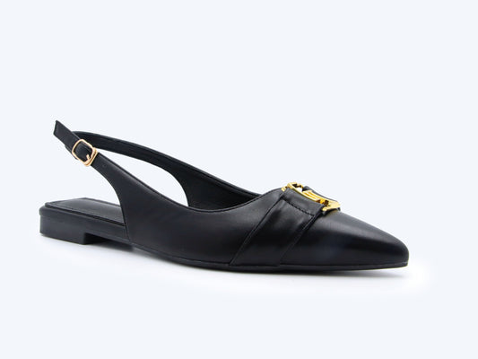 Black Gilded Sling Flat