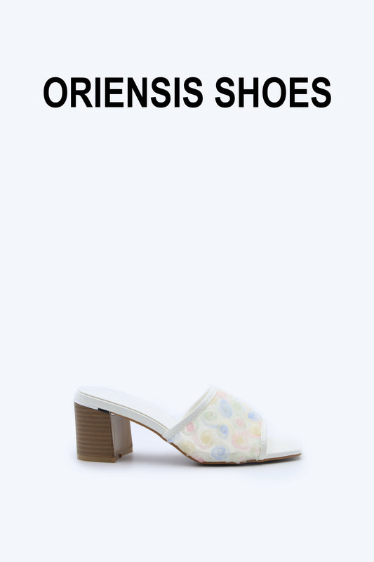 White Bloom Sling Sandals