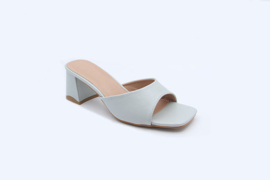Silvery Luna Mule Heels