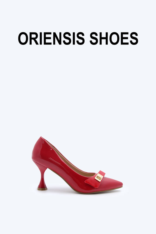 Red Gilded Bowlet Heels