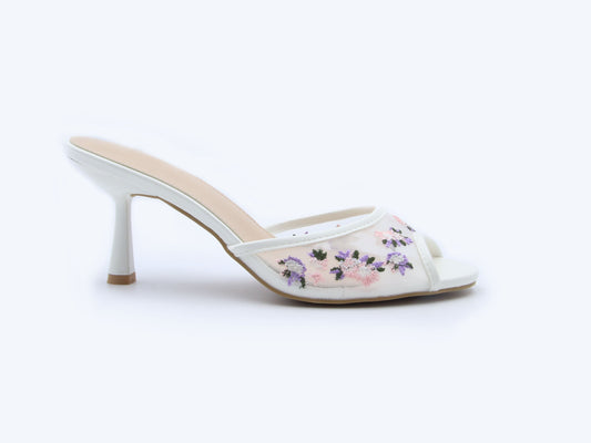White Bloom Veil Sandals