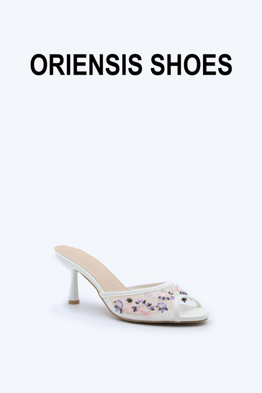 White Bloom Veil Sandals