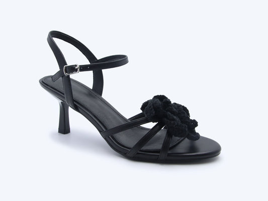 Black Crochet Gleam Heel