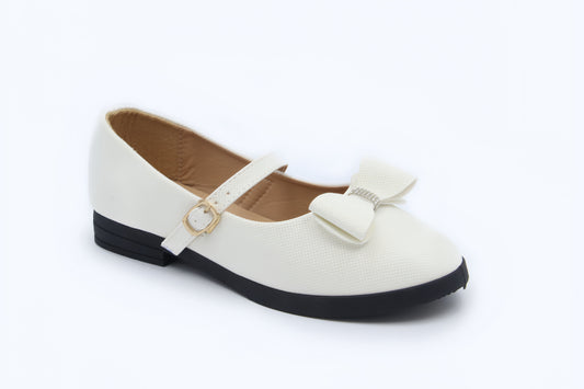 White Bow Shimmer Shoes