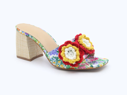 Red Fiber Flora Sandal