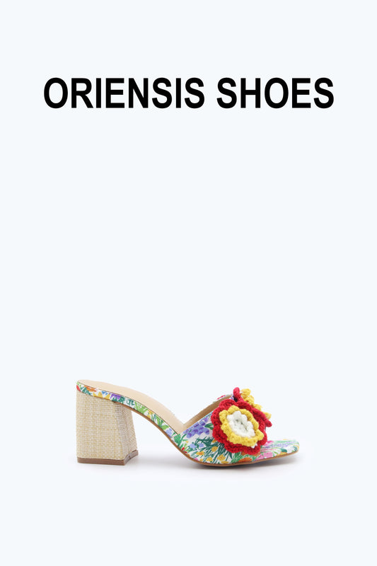 Red Fiber Flora Sandal