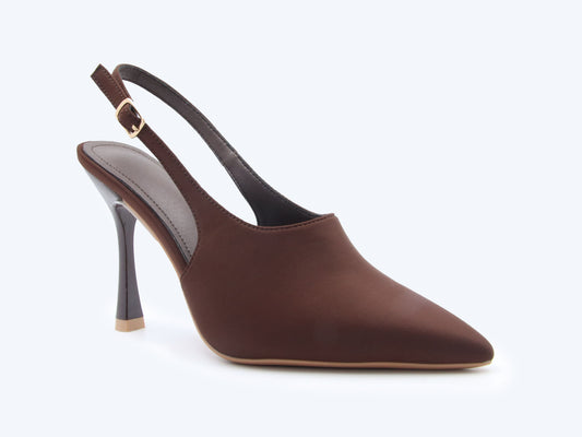 Brown Satin Elegance Heel