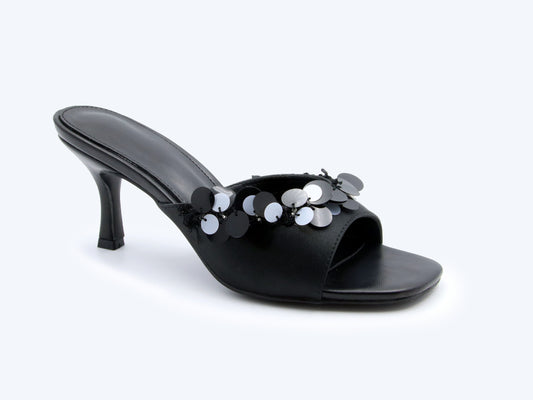 Black Paillette Whim Sandal