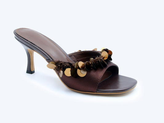 Brown Paillette Whim Sandal