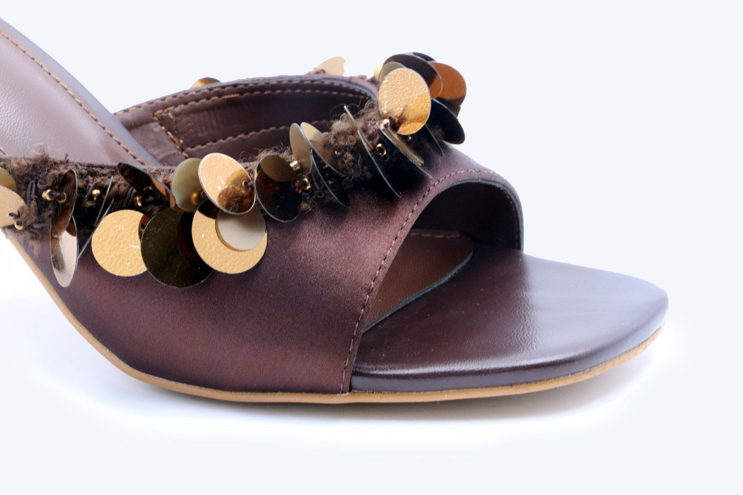 Brown Paillette Whim Sandal