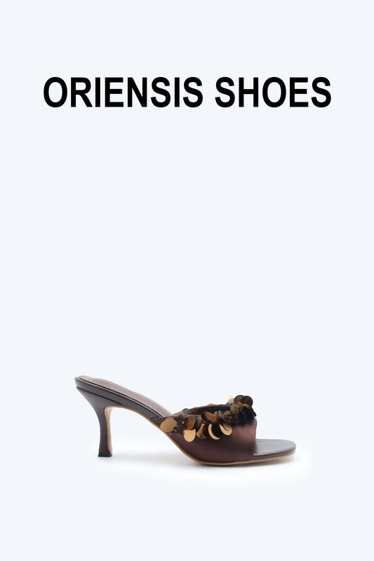 Brown Paillette Whim Sandal
