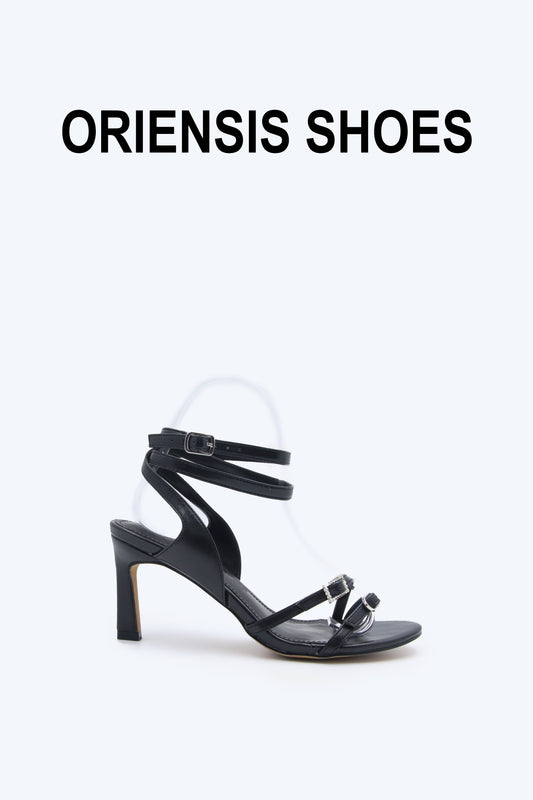 Black Buckle Gleam Heel
