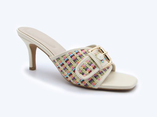 White Woven Gleam Sandal