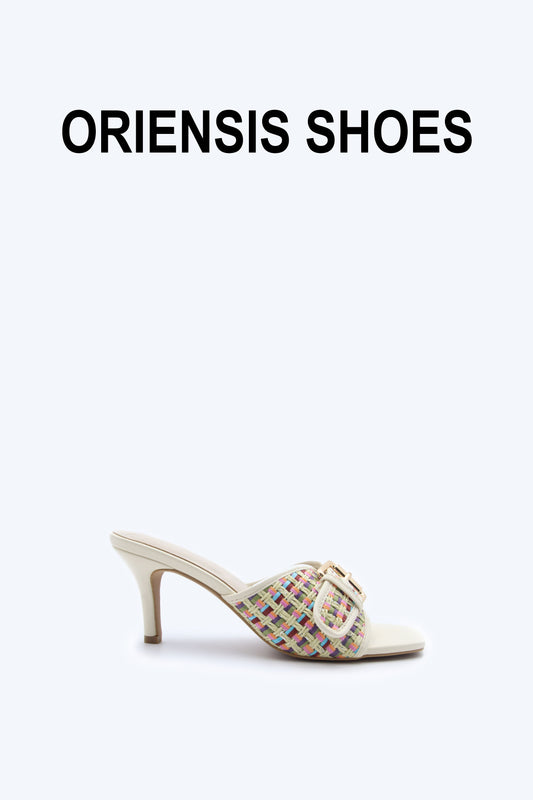 White Woven Gleam Sandal