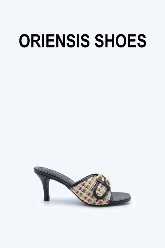Black Woven Gleam Sandal