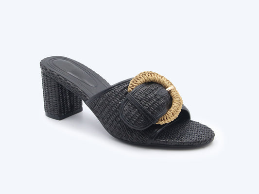 Black Gilt Weave Sandal
