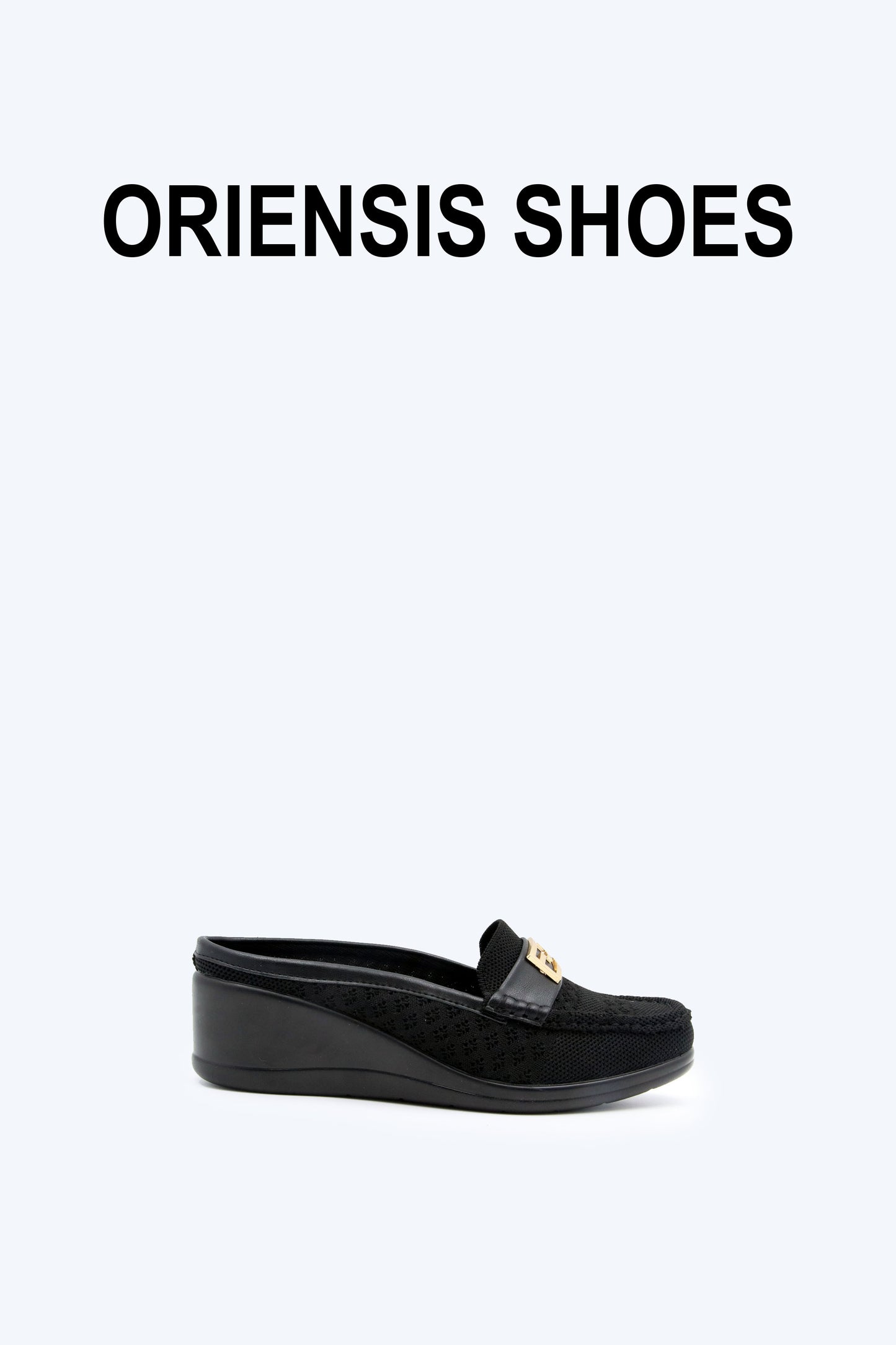 Black Weave Knit Flat