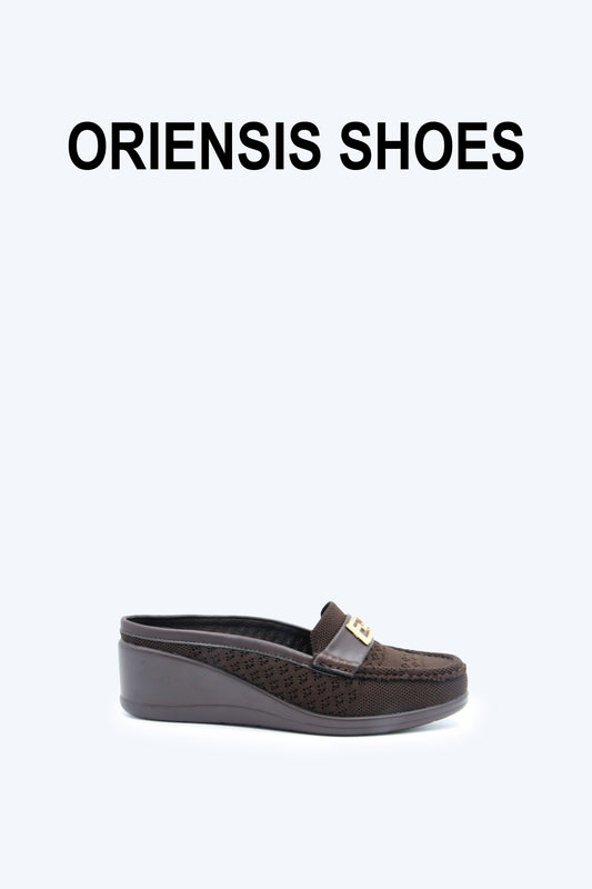 Brown Weave Knit Flat
