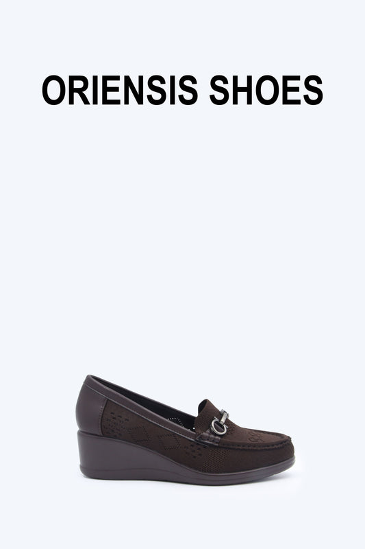 Brown Weave Buckle Flat