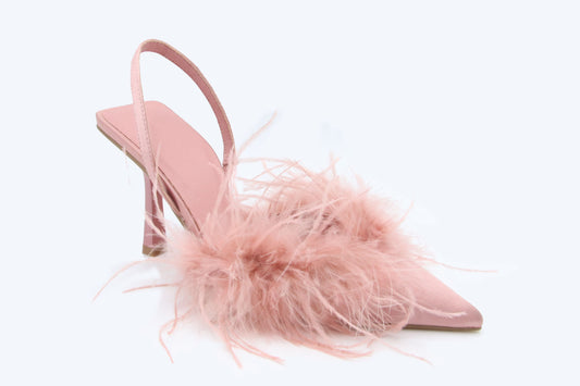 Pink Fuzzy Blush Heels