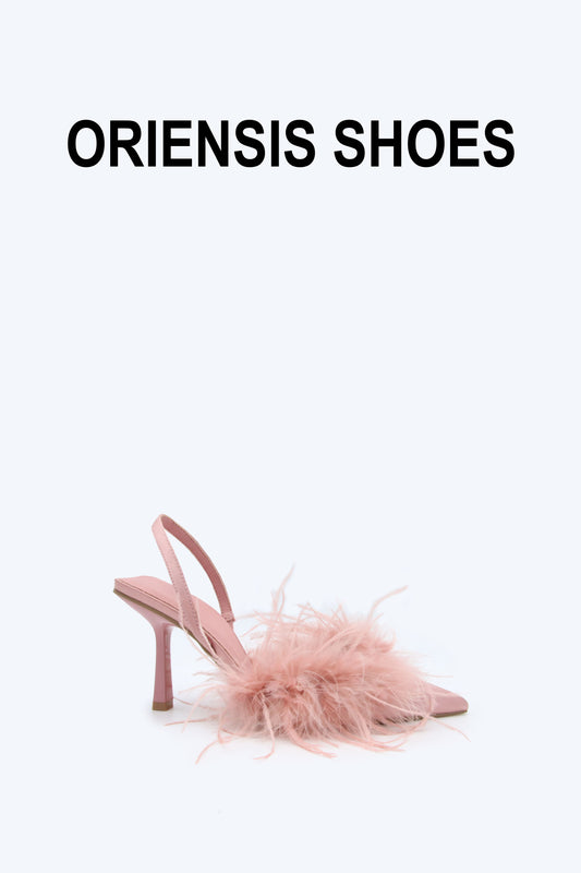 Pink Fuzzy Blush Heels