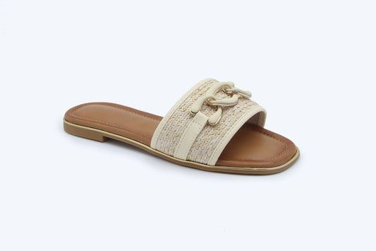 Nude Woven Lin Flats