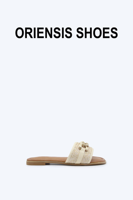 Nude Woven Lin Flats