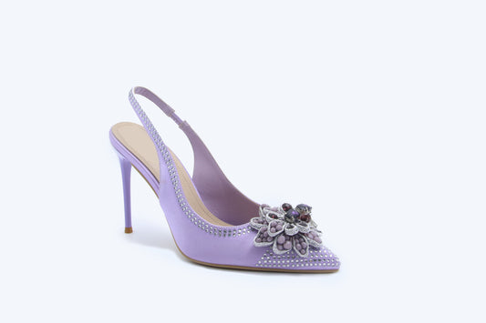 Purple Sparkle Flower Heel