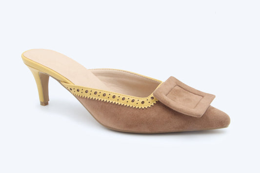 Coffe Buckle Mule Heels