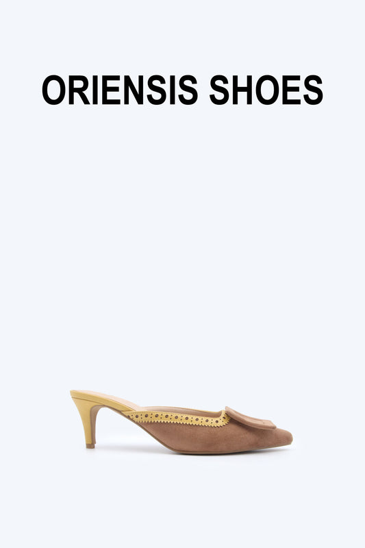 Coffe Buckle Mule Heels