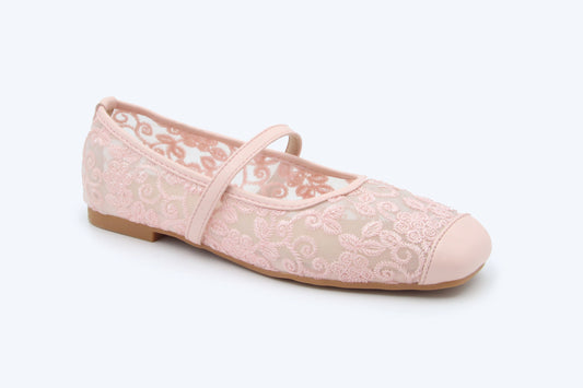 Pink Floral Grace Flats